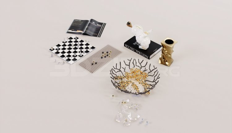 16612. Free 3ds Max Decorative Set Model Download (1)