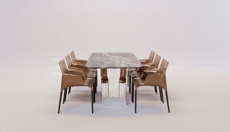 16648. Free 3ds Max Dining Table And Chair Model Download (2)