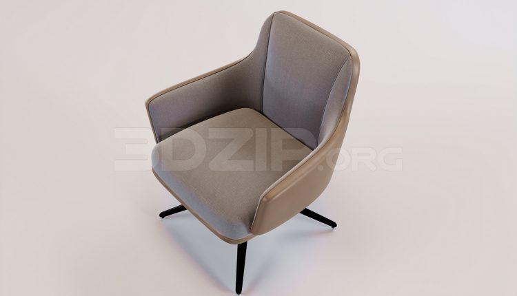 16676. Free 3ds Max Armchair Model Download (1)