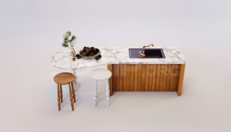 16710. Free 3ds Max Kitchen Island Model Download (1)