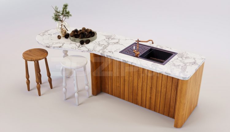 16710. Free 3ds Max Kitchen Island Model Download (2)