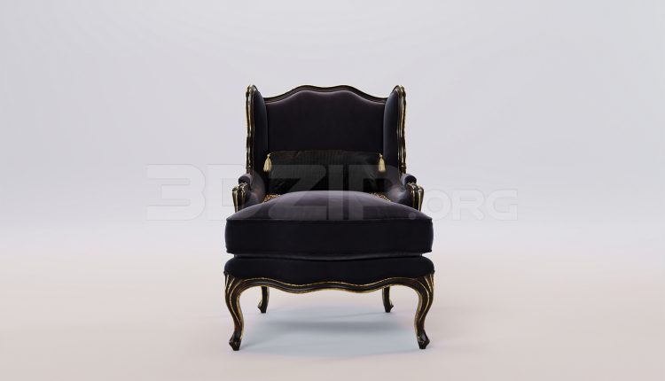 16715. Free 3ds Max Armchair Model Download (1)