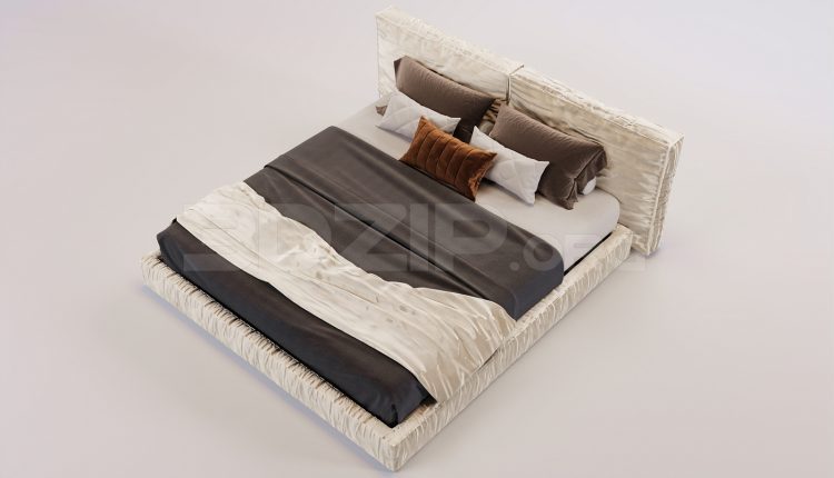 16757. Free 3ds Max Bed Model Download (1)
