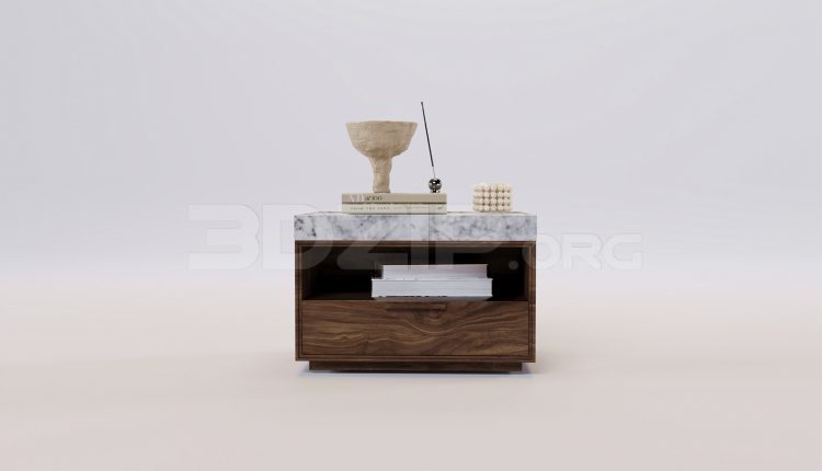 16764. Free 3ds Max Bedside Table Model Download (2)