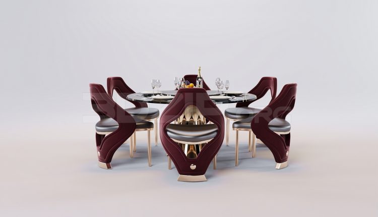 16770. Free 3ds Max Dining Table And Chair Model Download (2)