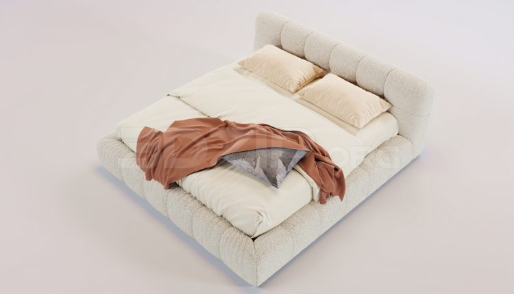 16796. Free 3ds Max Bed Model Download (1)