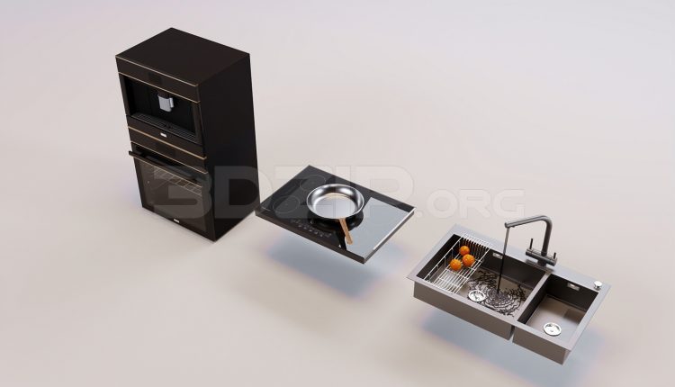 16809. Free 3ds Max Tableware Kitchen Model Download (1)