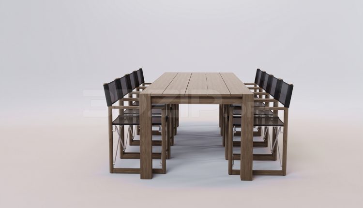 16817. Free 3ds Max Dining Table And Chair Model Download (2)