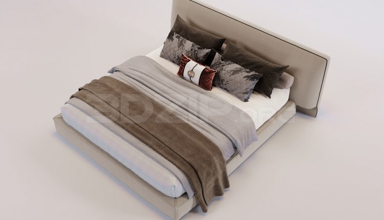 16849. Free 3ds Max Bed Model Download (1)