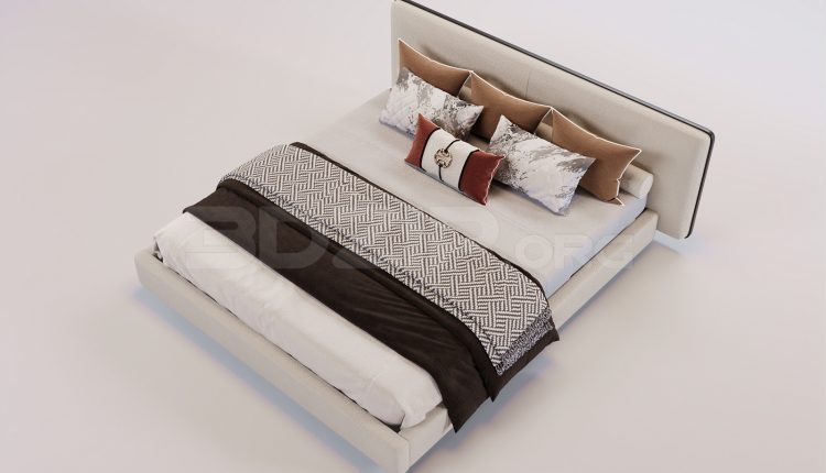16859. Free 3ds Max Bed Model Download (1)