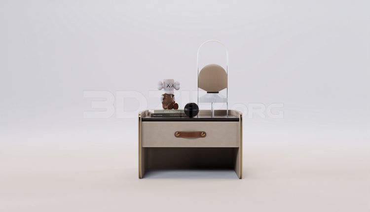 16867. Free 3ds Max Bedside Table Model Download (2)