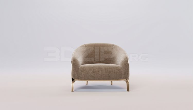 16886. Free 3ds Max Armchair Model Download (1)