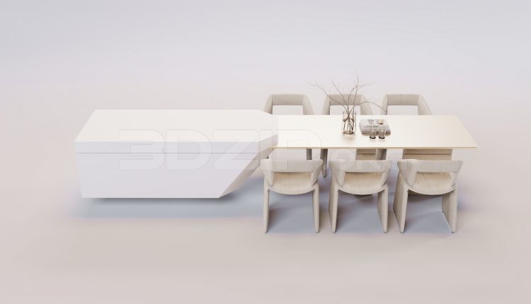 16889. Free 3ds Max Dining Table And Chair Model Download (2)