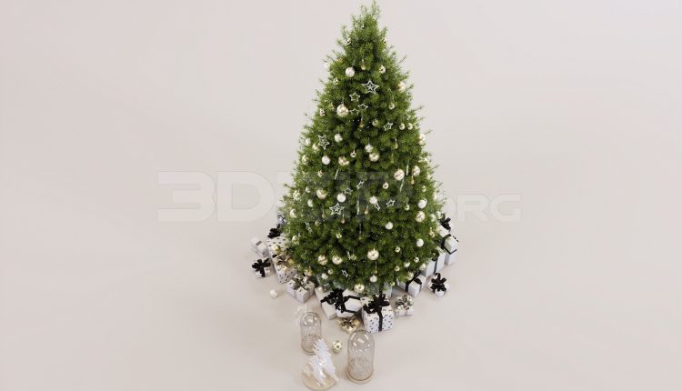 16943. Free 3ds Max Christmas Tree Model Download (1)