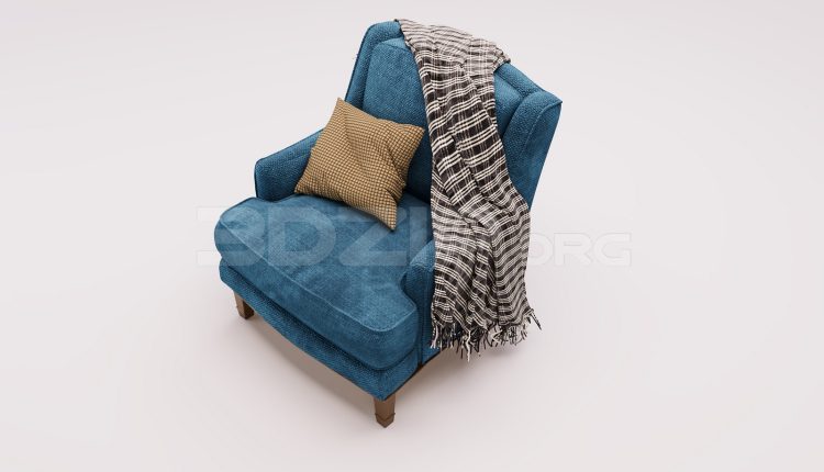 17014. Free 3ds Max Armchair Model Download (2)