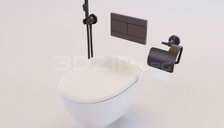 17021. Free 3ds Max Toilet Model Download (1)