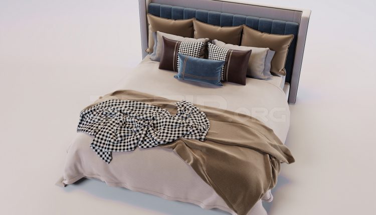 17028. Free 3ds Max Bed Model Download (1)