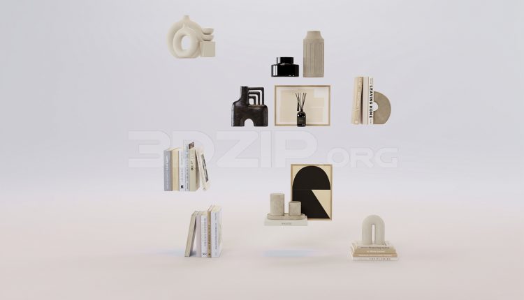 17049. Free 3ds Max Decorative Set Model Download (1)