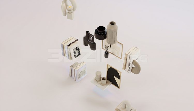 17049. Free 3ds Max Decorative Set Model Download (2)
