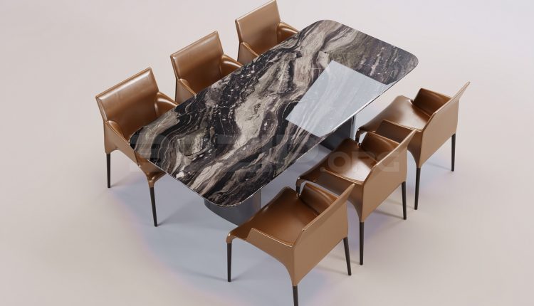 17108. Free 3ds Max Dining Table And Chair Model Download (2)