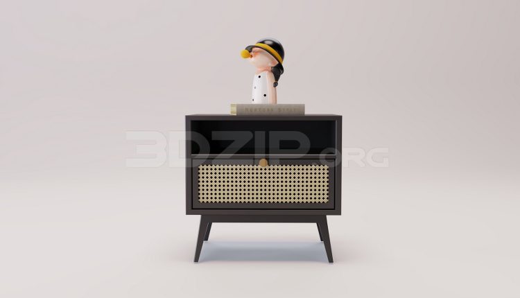 17129. Free 3ds Max Bedside Table Model Download (1)