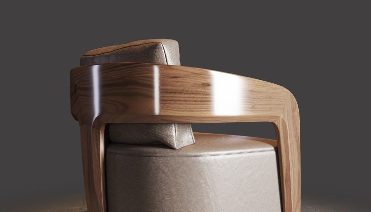 20127. Free 3d Walnut Chair Download (3)