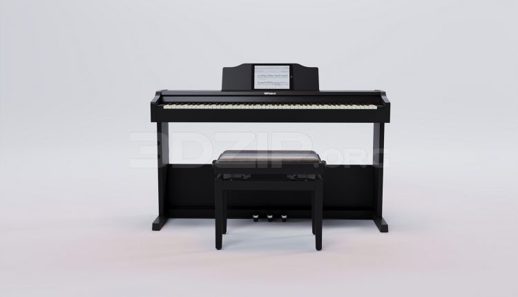 17194. Free 3ds Max Piano Model Download (2)