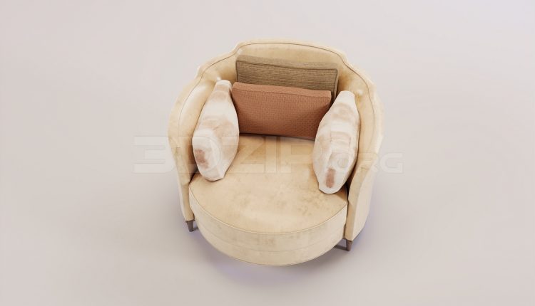 17208. Free 3ds Max Armchair Model Download (1)