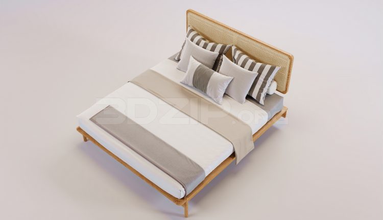 17220. Free 3ds Max Bed Model Download (1)