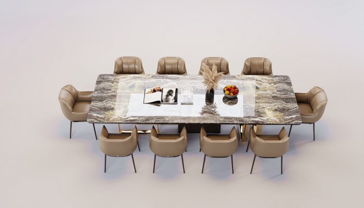 17225. Free 3ds Max Dining Table And Chair Model Download (2)