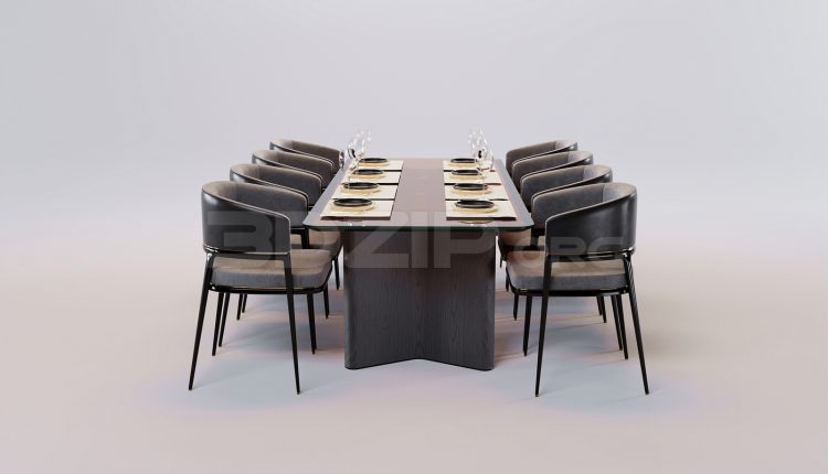 17240. Free 3ds Max Dining Table And Chair Model Download (2)