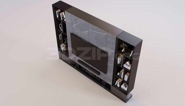 17249. Free 3ds Max Tv Wall Model Download (1)