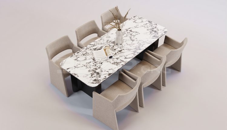17261. Free 3ds Max Dining Table And Chair Model Download (2)