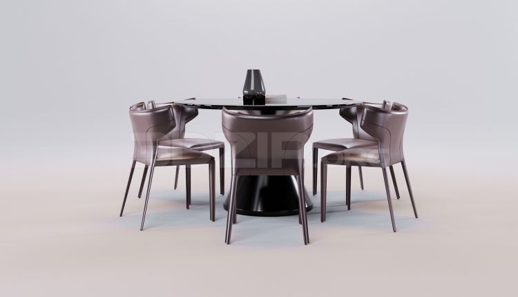 17262. Free 3ds Max Dining Table And Chair Model Download (1)