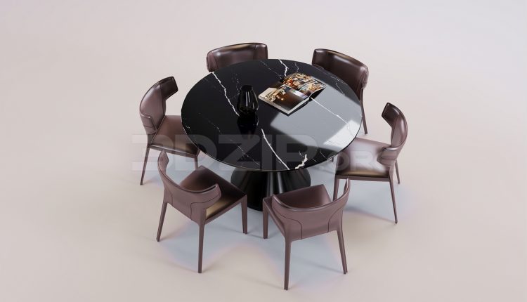 17262. Free 3ds Max Dining Table And Chair Model Download (2)
