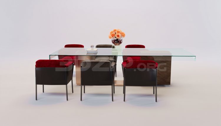 17265. Free 3ds Max Dining Table And Chair Model Download (2)