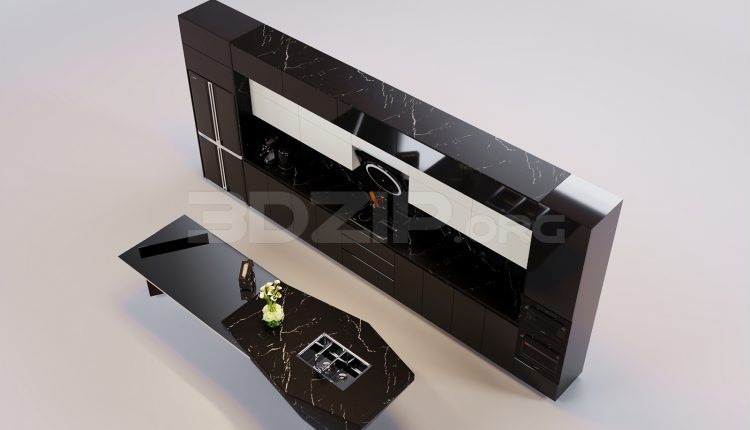 17268. Free 3ds Max Kitchen Model Download (1)