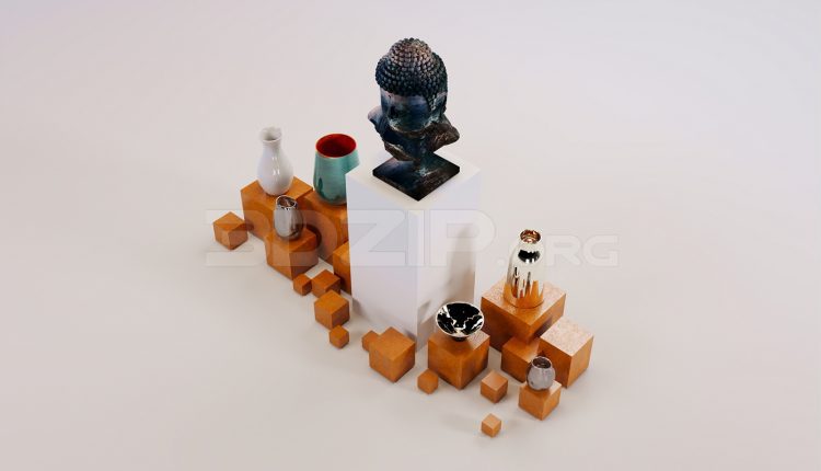 17272. Free 3ds Max Decorative Set Model Download (1)