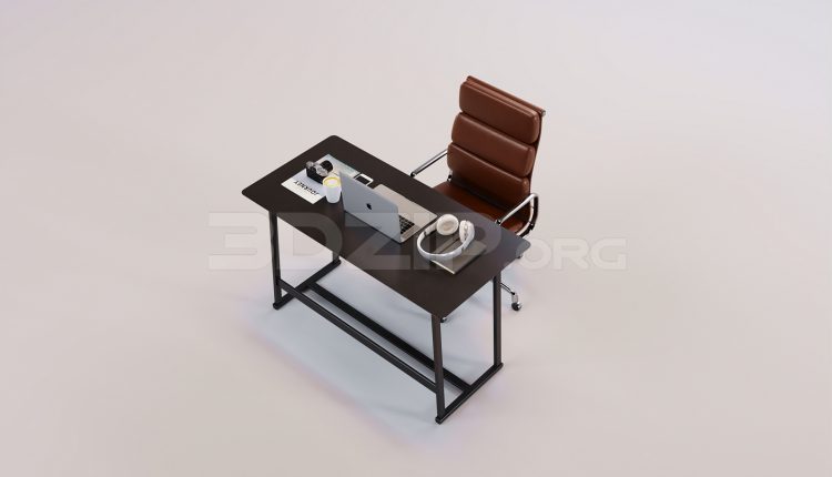 17280. Free 3ds Max Work Desk Model Download (2)