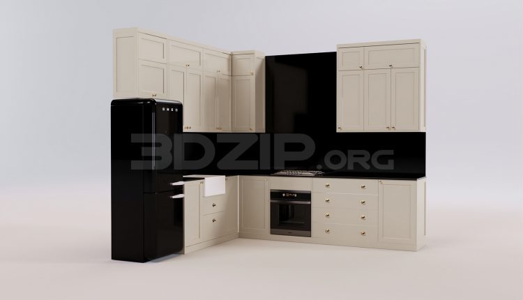 17290. Free 3ds Max Kitchen Model Download (1)