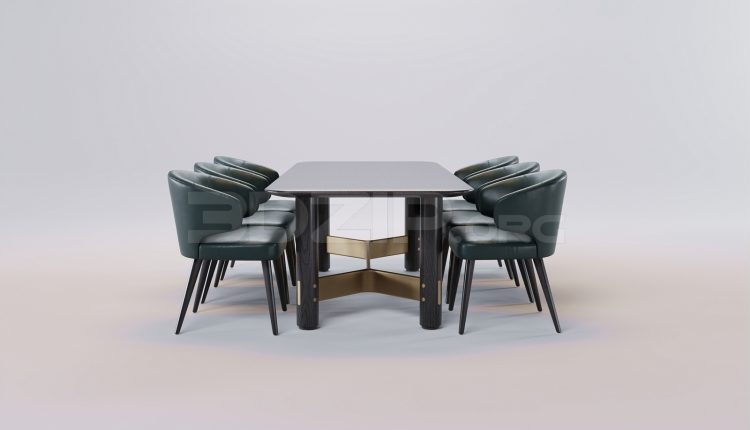 17294. Free 3ds Max Dining Table And Chair Model Download (2)
