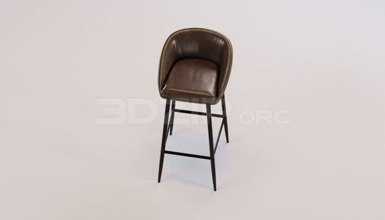 17301. Free 3ds Max Bar Stool Model Download (1)