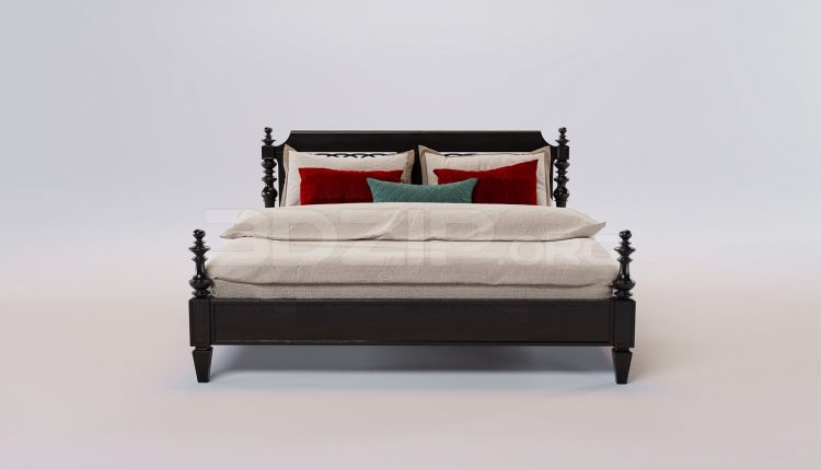 17318. Free 3ds Max Bed Model Download (2)