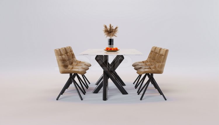 17325. Free 3ds Max Dining Table And Chair Model Download (1)
