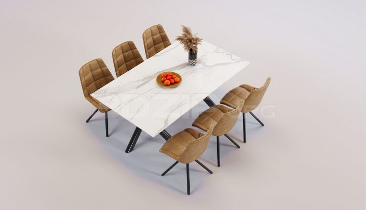 17325. Free 3ds Max Dining Table And Chair Model Download (2)