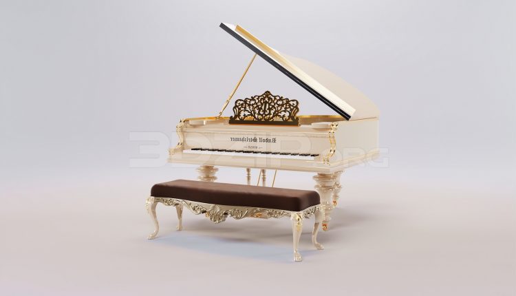 17330. Free 3ds Max Piano Model Download (1)