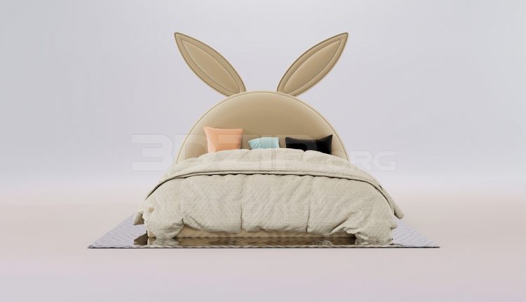 17356. Free 3ds Max Child Bed Model Download (1)