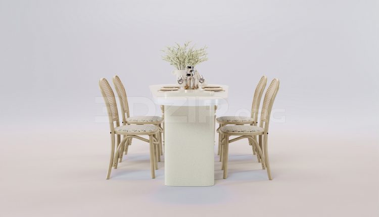 17359. Free 3ds Max Dining Table And Chair Model Download (2)