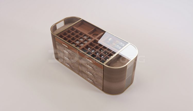 17393. Free 3ds Max Jewelry Display Cabinet Model Download (1)