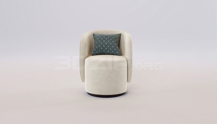 17397. Free 3ds Max Armchair Model Download (1)